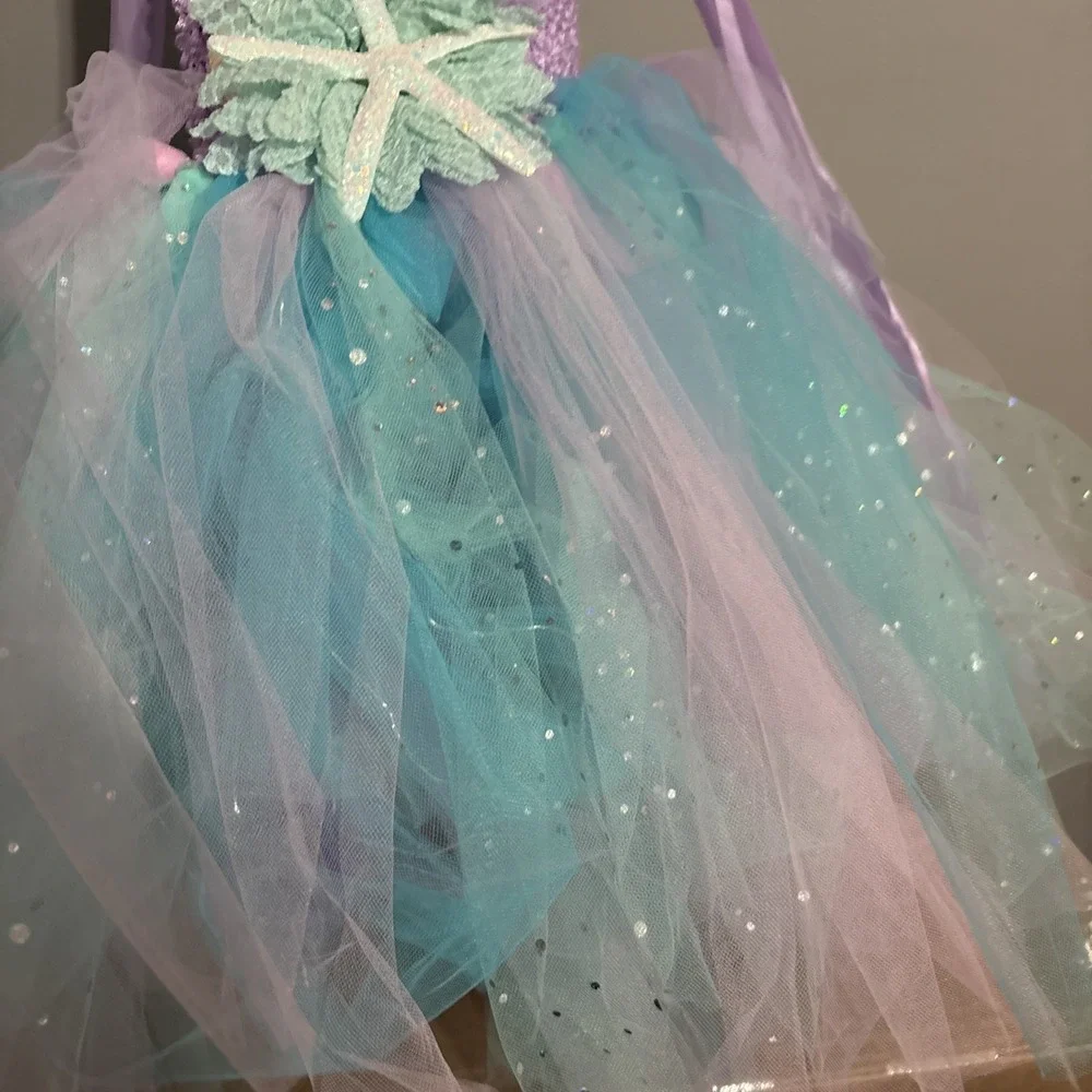 Mermaid Tutu‎ Dress for Girls, Size 5-8 Light up for Halloween Birthday  Party